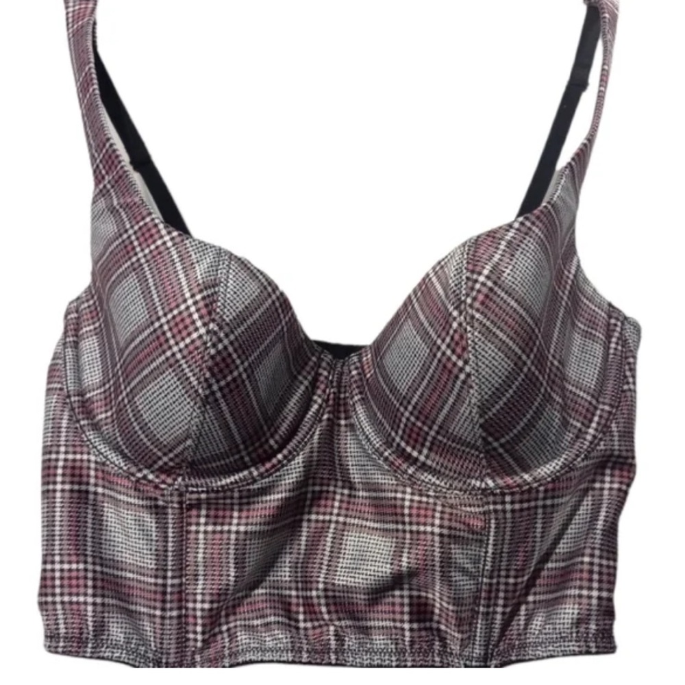 Victoria’s Secret plaid crop top corset